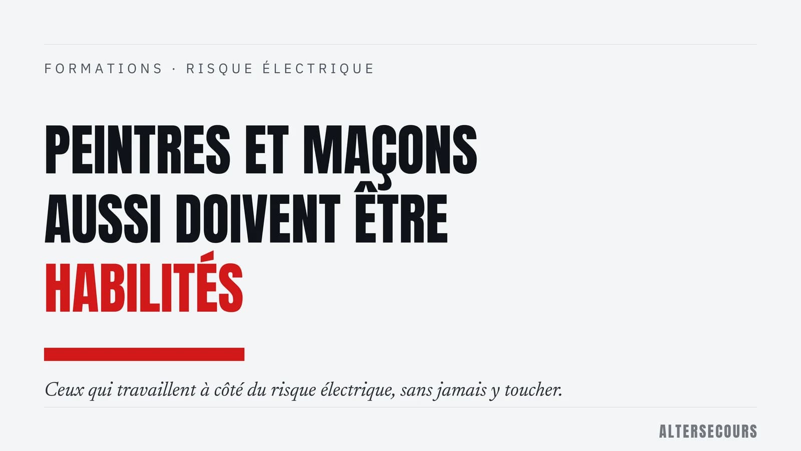 Couverture typographique : non-électriciens, l'habilitation électrique de ceux qui ne touchent aucun fil